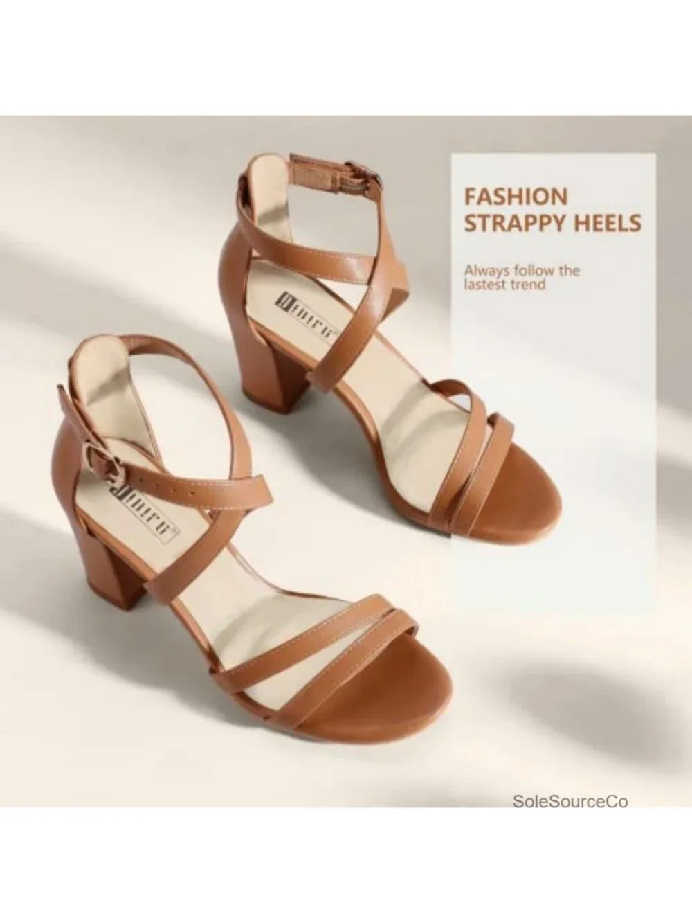 Block Heel Open Toe Strappy Sandals - Dressy Chunky Heel